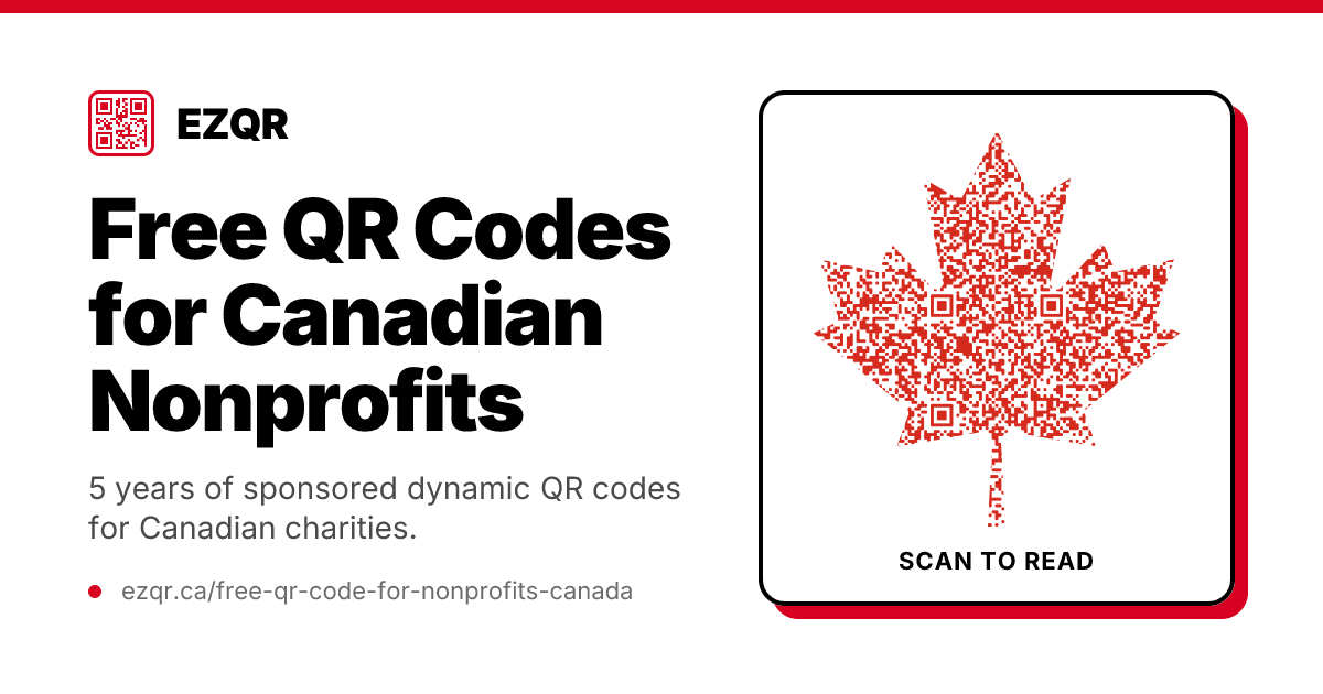 Free QR Code for Nonprofits in Canada — 5-Year Sponsored Access | EZQR
